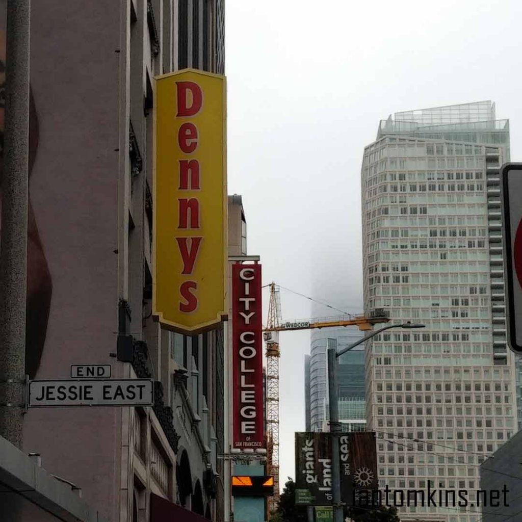 Denny's Diner on a Foggy Morning in San Francisco